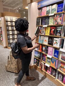 phot of Kathleen Haagenson book shopping at her local barnes and noble