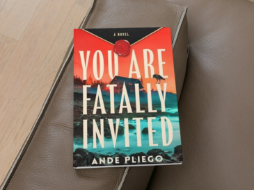 you are fatally invited by ande pliego on a tan leather couch